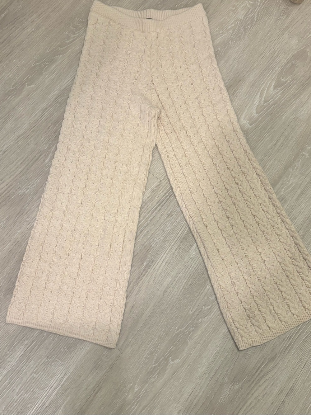 Lulus Cream Cable Knit pants thick material Beige